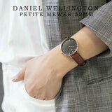 Daniel Wellington Petite St Mawes Black Dial Brown Leather Strap Watch For Women - DW00100169