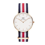 Shop Daniel Wellington Classic Canterbury White Dial Two Tone NATO Strap Watch For Women - DW00100030 in USA