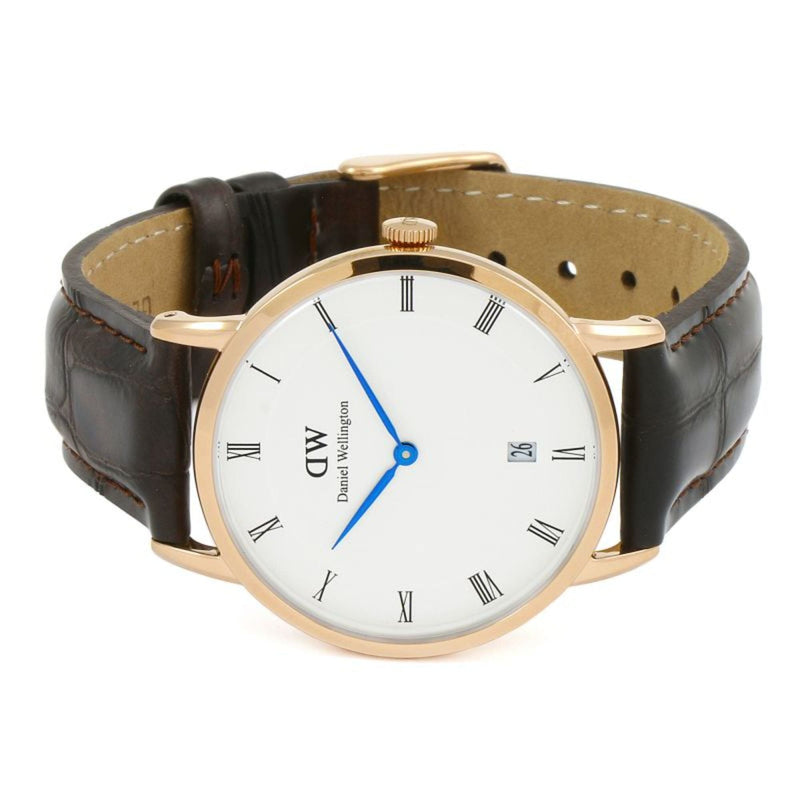 Daniel Wellington Dapper Sheffield White Dial Black Leather Strap Watch For Men - DW00100092 Buy Now By Daniel Wellington