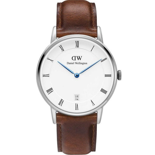 Daniel Wellington Dapper St Mawes White Dial Brown Leather Strap Watch For Women - DW00100095 Buy Now By Daniel Wellington