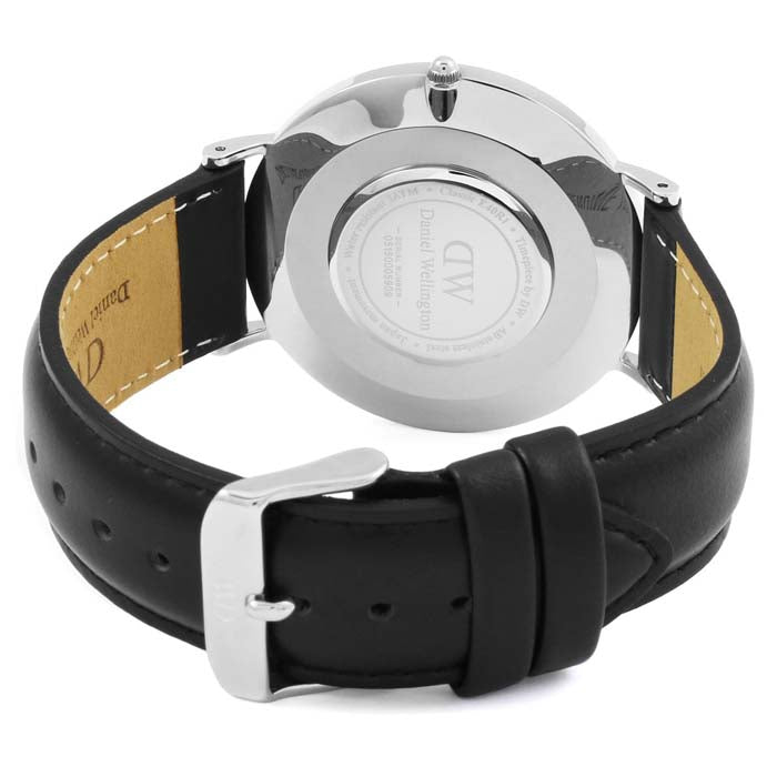 Daniel Wellington Classic Sheffield Black Dial Black Leather Strap Watch For Men - DW00100133