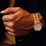 Daniel Wellington Iconic Link White Dial Rose Gold Steel Strap Watch For Women - DW00100209