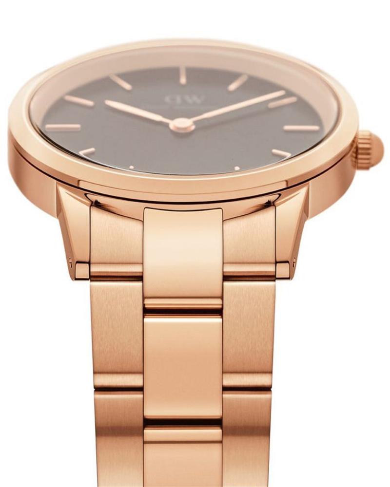 Daniel Wellington Iconic Link Black Dial Rose Gold Steel Strap Watch for Women - DW00100210 Buy Now By Daniel Wellington