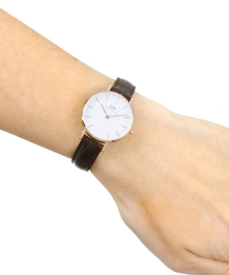 Daniel Wellington Classic Petite York White Dial Brown Leather Strap Watch For Women - DW00100232 Buy Now By Daniel Wellington