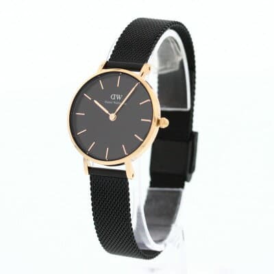 Daniel Wellington Petite Ashfield Black Dial Black Mesh Strap Watch For Women - DW00100245 Buy Now By Daniel Wellington