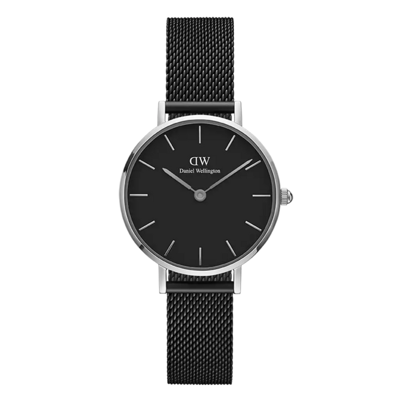 Daniel Wellington Petite Ashfield Black Dial Black Mesh Strap Watch For Women - DW00100246 Buy Now By Daniel Wellington