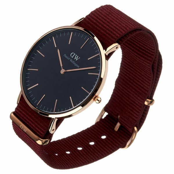 Daniel Wellington Classic Roselyn Black Dial Maroon Nylon Strap Watch For Women - DW00100269 Buy Now By Daniel Wellington