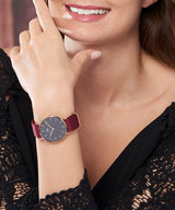 Daniel Wellington Classic Roselyn Black Dial Maroon Nylon Strap Watch For Women - DW00100273 Buy Now By Daniel Wellington