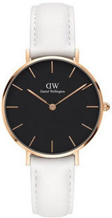 Daniel Wellington Classic Petite Bondi Black Dial White Leather Strap Watch For Women - DW00100283 Buy Now By Daniel Wellington