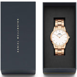 Daniel Wellington Iconic Link White Dial Gold Steel Strap Watch For Men - DW00100343 Buy Now By Daniel Wellington
