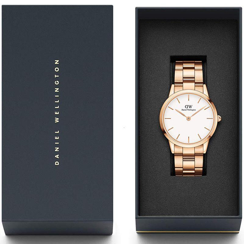 Daniel Wellington Iconic Link White Dial Gold Steel Strap Watch For Men - DW00100343 Buy Now By Daniel Wellington