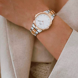 Daniel Wellington Iconic Link White Dial Two Tone Steel Strap Watch For Women - DW00100358 Buy Now By Daniel Wellington