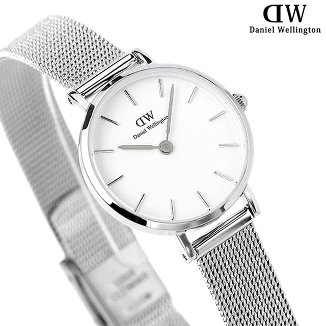 Shop Daniel Wellington Classic Petite Sterling White Dial Silver Mesh Bracelet Watch for Women - DW00100442 in USA