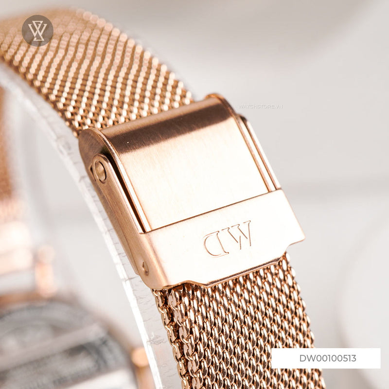 Daniel Wellington Petite Melrose Mother of Pearl Pink Dial Pink Mesh Strap Watch For Women - DW00100513 Buy Now By Daniel Wellington