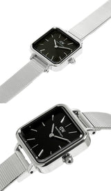Daniel Wellington Quadro Studio Black Dial Silver Mesh Strap Watch For Women - DW00100522 Buy Now By Daniel Wellington