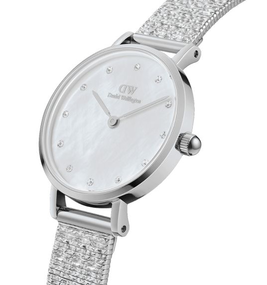 Shop Daniel Wellington Classic Petite Sterling White Dial Silver Mesh Bracelet Watch for Women - DW00100442 in USA