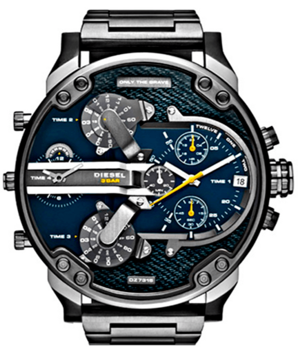 Diesel Big Daddy 2.0 Blue Dial Grey Stainless Strap Watch For Men - DZ7331