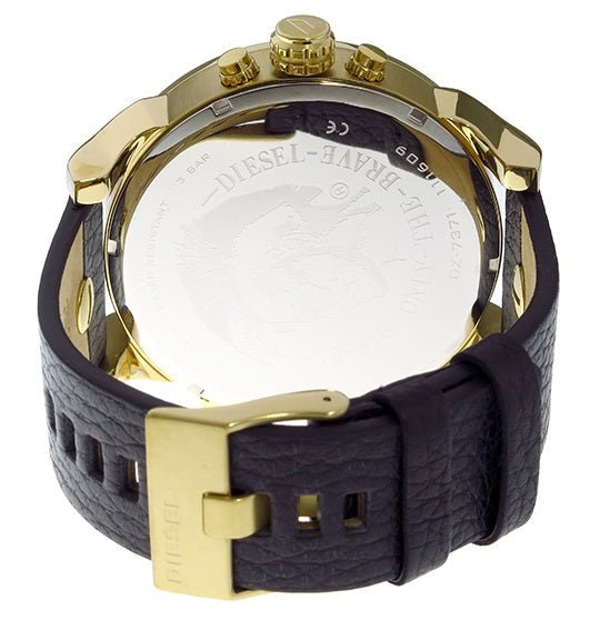 Diesel Mr Daddy Chronograph Black Dial Black Leather Strap Watch For Men - DZ7371 Buy Now By Diesel