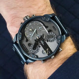 Shop Diesel Daddy 2.0 Chronograph Quartz Grey Dial Blue Steel Strap Watch For Men - DZ7414 in USA