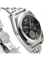 Emporio Armani Franco Black Dial Silver Steel Strap Watch For Men - AR0373 Buy Now By Emporio Armani
