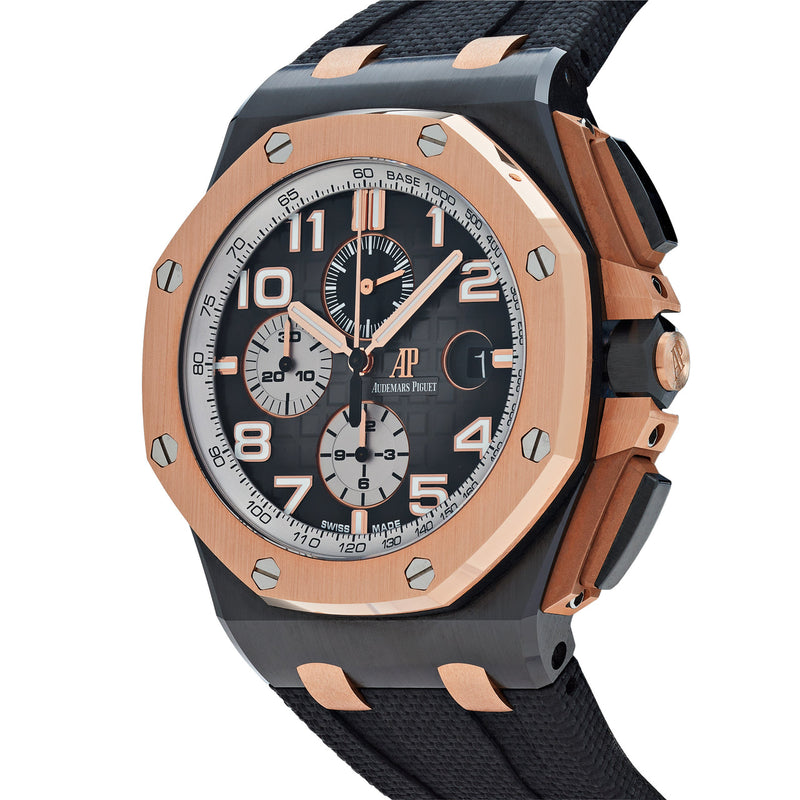 Audemars Piguet Royal Oak Offshore Chronograph Grey Dial Black Rubber Strap Watch for Men - 26405NR.OO.A002CA.01