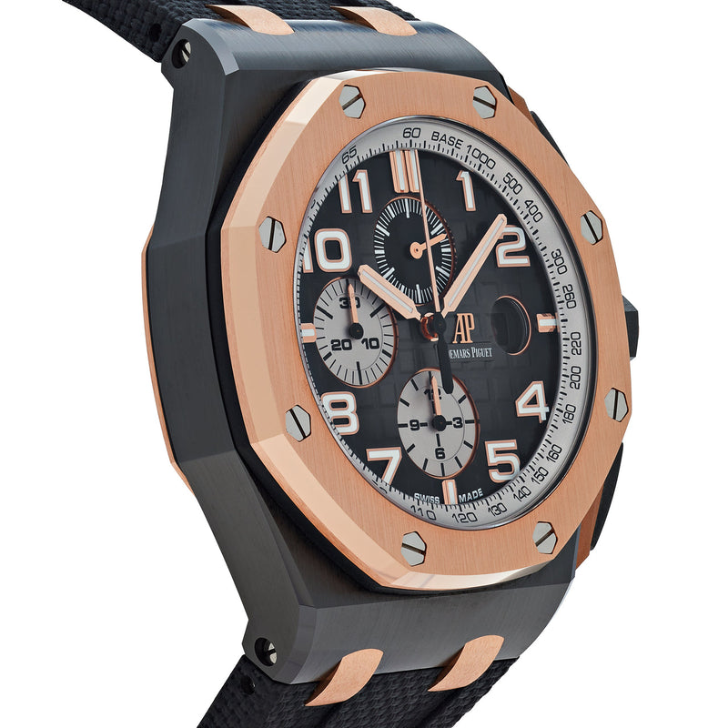 Audemars Piguet Royal Oak Offshore Chronograph Grey Dial Black Rubber Strap Watch for Men - 26405NR.OO.A002CA.01