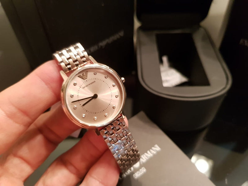 Emporio Armani Dress Quartz Rose Gold Dial Rose Gold Steel Strap Watch For Women - AR11062 Buy Now By Emporio Armani