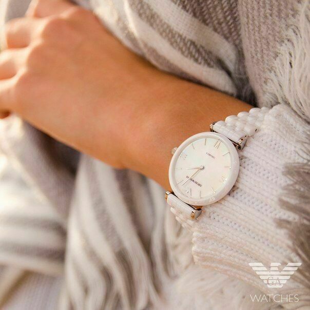 Emporio Armani Ceramica Mother of Pearl Dial White Ceramic Strap Watch For Women - AR1486 Buy Now By Emporio Armani