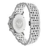 Emporio Armani Chronograph Black Dial Silver Steel Strap Watch For Men - AR0389