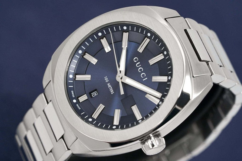 Gucci GG2570 Quartz Blue Dial Silver Steel Strap Watch For Men - YA142303 Buy Now By Gucci