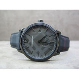 Shop Burberry The Classic Round Horseferry Black Dial Black Leather Strap Watch for Men - BU10010 in USA
