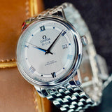Shop Omega De Ville Prestige Co-Axial Rhodium Silver Dial Silver Steel Strap Watch for Men - 424.10.40.20.02.001 in USA