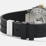 Versace Chain Reaction Quartz White Dial Black Rubber Strap Watch for Men - VEDY00219 Buy Now By Versace