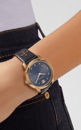 Versace Audrey Quartz Black Dial Black Leather Strap Watch for Women - VELR00319 Buy Now By Versace