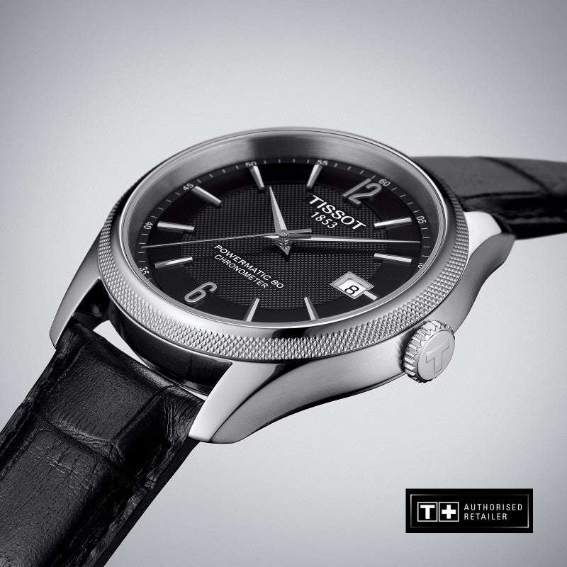 Tissot Ballade Powermatic 80 Cosc Black Dial Black Leather Strap Watch For Men - T108.408.16.057.00 Buy Now By Tissot
