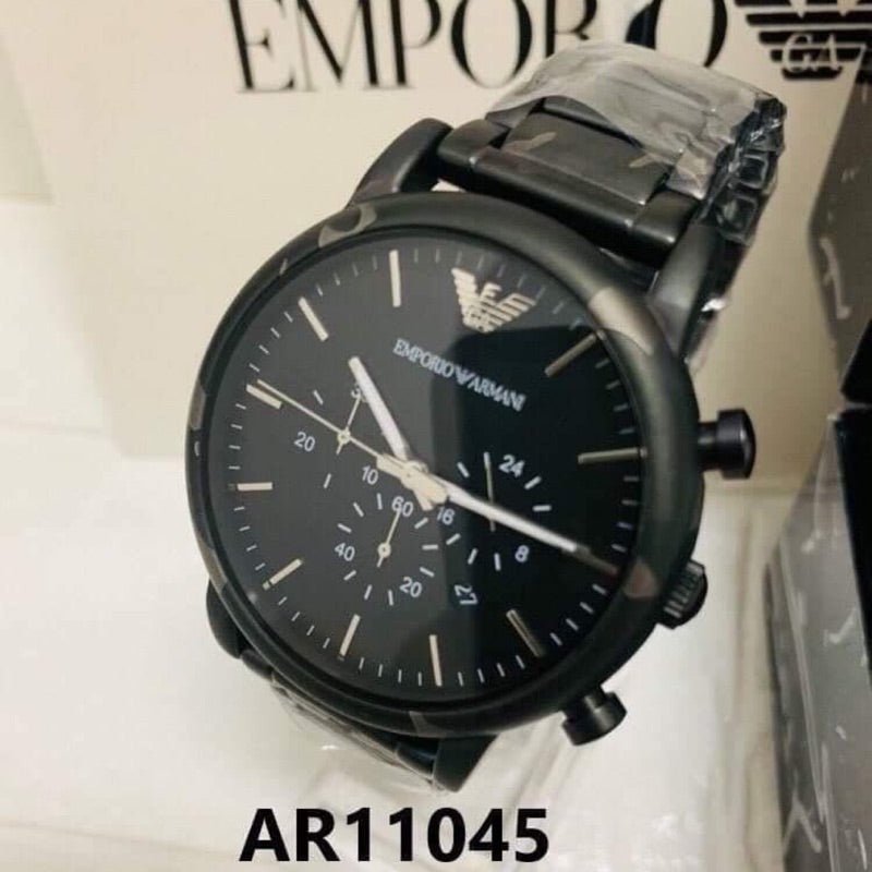Emporio Armani Luigi Chronograph Black Dial Black Steep Strap Watch For Men - AR11045 Buy Now By Emporio Armani