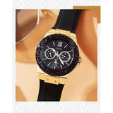 Shop Guess Black Dial Black Rubber Strap Watch For Women - W1053L7 in USA