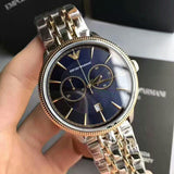 Emporio Armani Classic Blue Dial Two Tone Steel Strap Watch For Men - AR1847 Buy Now By Emporio Armani