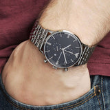 Emporio Armani Gianni Chronograph Blue Dial Silver Steel Strap Watch For Men - AR1648 Buy Now By Emporio Armani