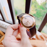 Shop Movado Bold Rose Gold Dial Brown Leather Strap Watch for Men - 3600395 in USA