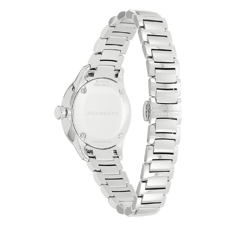 Shop Burberry The Classic Silver Dial Silver Steel Strap Watch for Women - BU10108 in USA