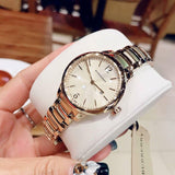 Shop Burberry The Classic Champagne Dial Gold Steel Strap Watch for Women - BU10109 in USA