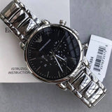 Emporio Armani Luigi Black Dial Silver Steel Strap Watch For Men - AR1894 Buy Now By Emporio Armani