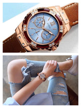 Guess Limelight Quartz White Dial Brown Leather Strap Watch For Women - W0775L7 Buy Now By Guess