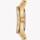 Michael Kors Lexington Three Hand Blue Dial Gold Steel Strap Watch for Women - MK4813 Buy Now By Michael Kors