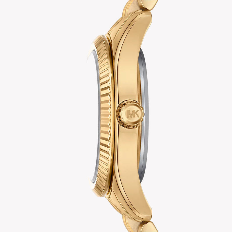 Michael Kors Lexington Three Hand Blue Dial Gold Steel Strap Watch for Women - MK4813 Buy Now By Michael Kors