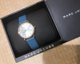 Marc Jacobs Roxy Silver Dial Green Leather Strap Watch for Women - MJ1633