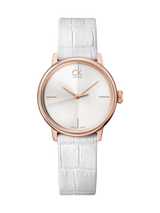 Calvin Klein Accent White Dial White Leather Strap Watch for Women - K2Y2Y6K6 Buy Now By Calvin Klein