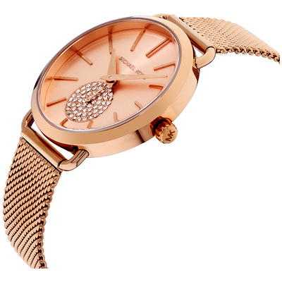 Michael Kors Portia Rose Gold Dial Rose Gold Mesh Bracelet Watch for Women - MK3845 Buy Now By Michael Kors
