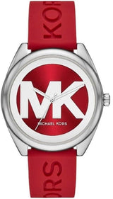 Michael Kors Janelle Three Hand Red Dial Red Rubber Strap Watch For Women - MK7144 Buy Now By Michael Kors